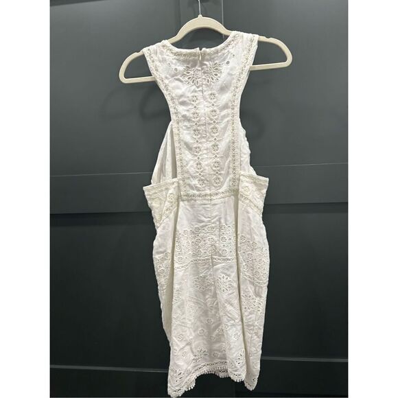 Anthropologie Maeve Eyelet Halter Mini Dress size 14 - Picture 5 of 8